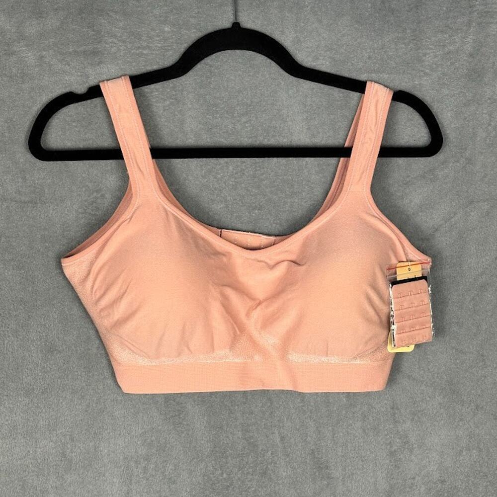 Truekind Daily Comfort Wirefree Shaper Bra Womens 2XL Pink Stretch Extender